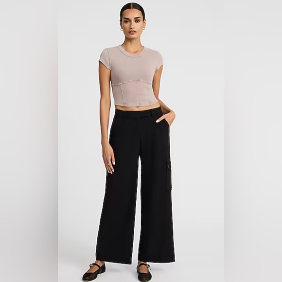Express Black Wide Leg Pants High Waisted - Picture 1 of 11